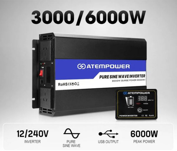 Inversor Onda Pura 3000 Watts Continuos Peak 6000 Watts. - Imagen 2